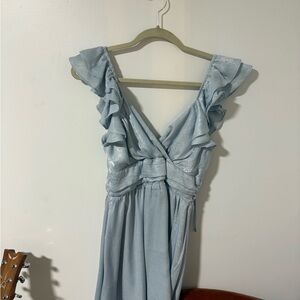 Chic Backless Light Blue Dress